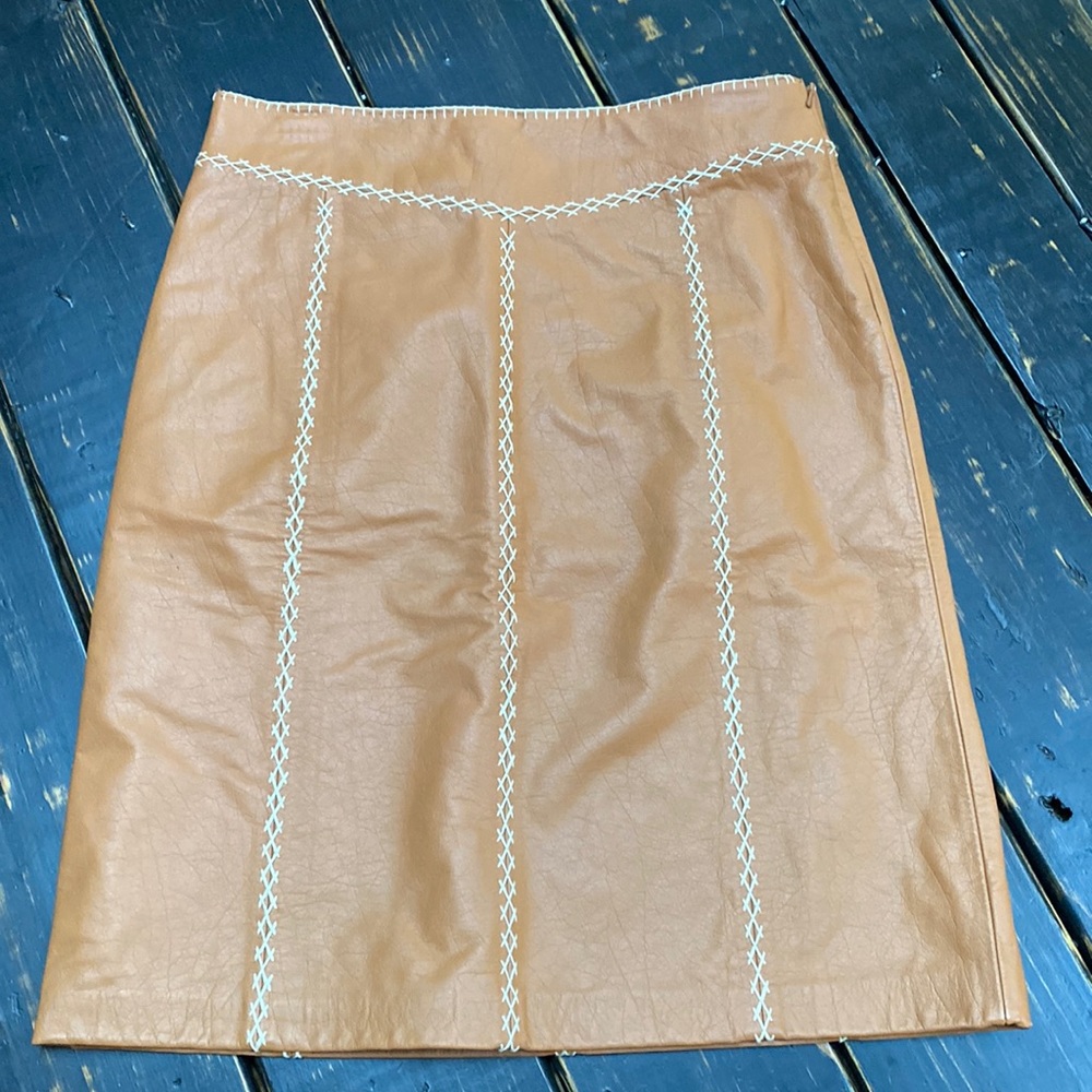 GAP 100% Genuine Vintage Camel Leather Skirt
